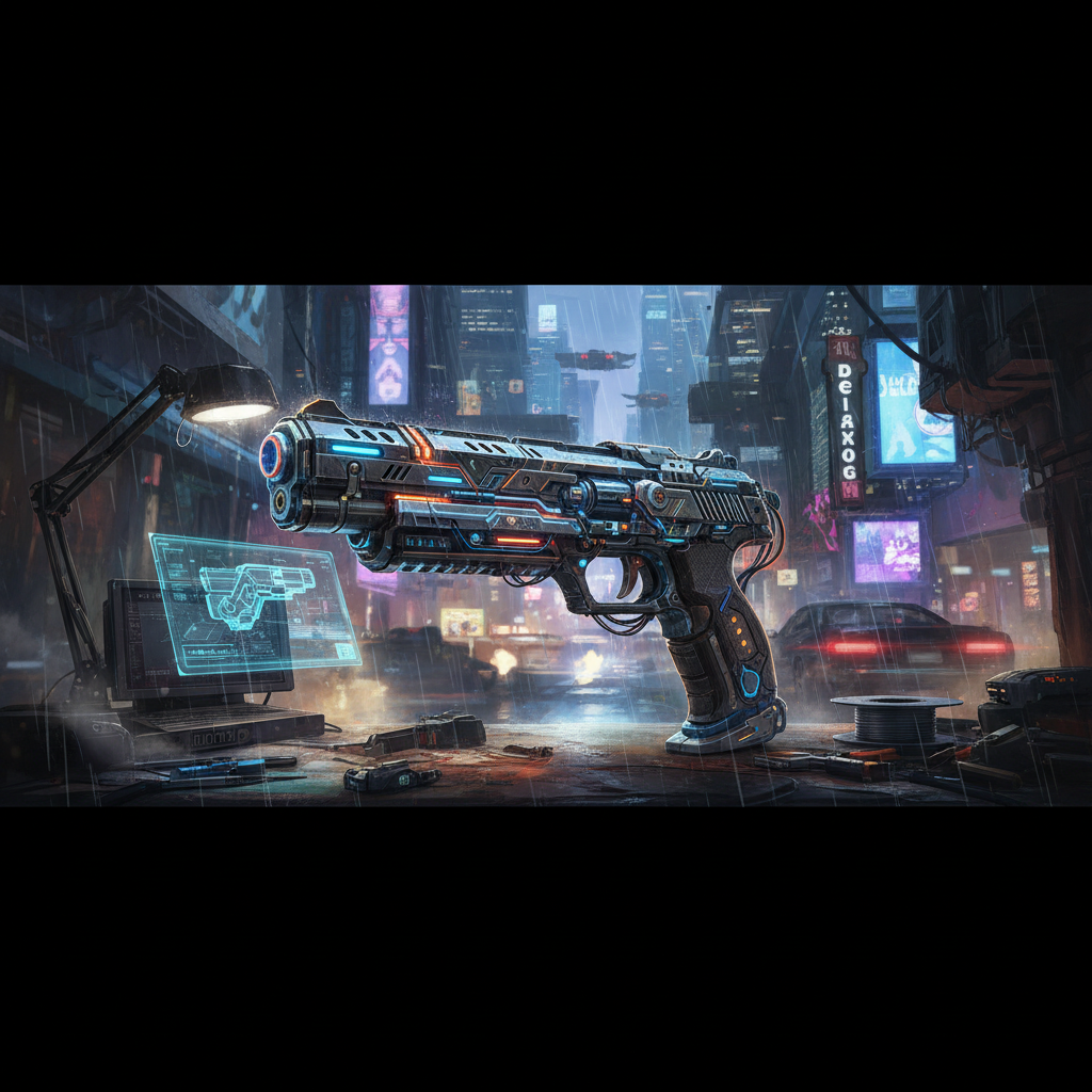 Cyberpunk 2077 Malorian Arms 3516 Prop STL with LED Integration